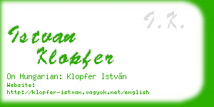 istvan klopfer business card
